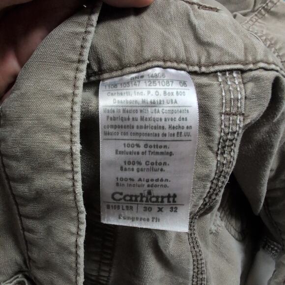 Vintage Carhartt Double Knee Pants Dungaree Fit 30x29 B195 LBR Distressed Paint - Picture 9 of 16